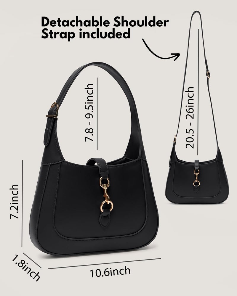 Apryl Shoulder Bag for Women - Small Shoulder Purses - Top Handle Structured Handbags - Adjustable Strap Vegan Leather - Image 4